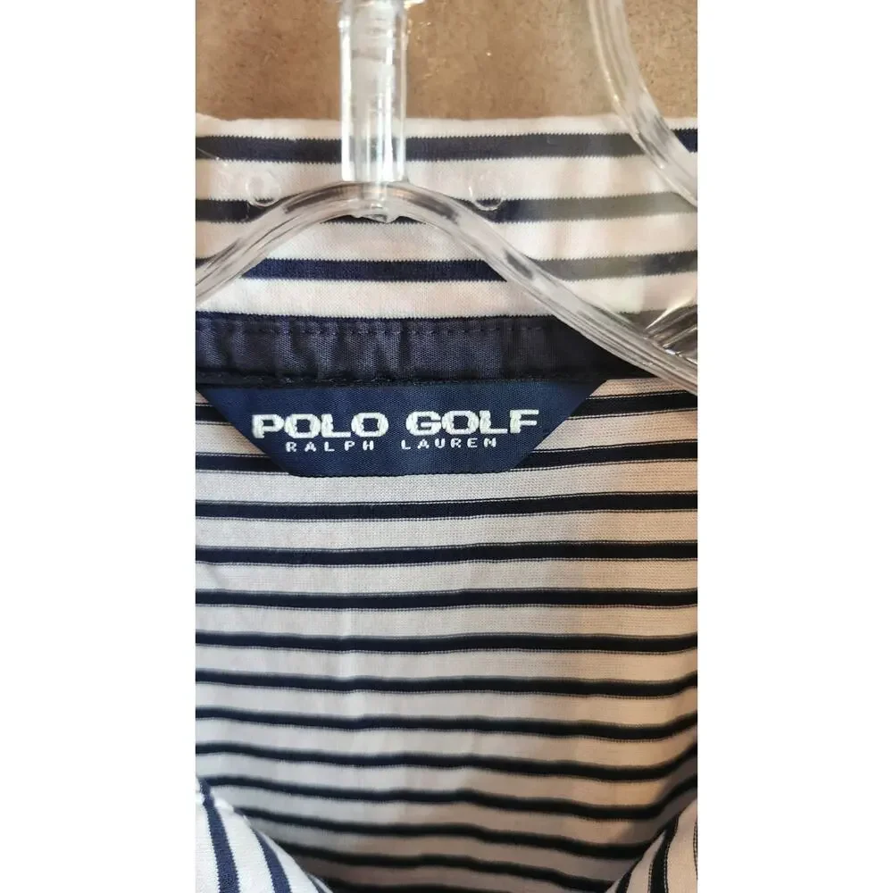 VTG Ralph Lauren Shirt Men Sz Large Golf Polo 100% Pima Cotton Stripe Mt121